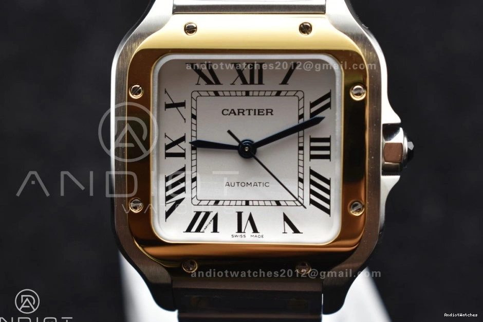 Bracelet 1:1 V Edition Best SmartLinks 35mm Dial White on YG BVF de StreetReady Cartier YG MIYOTA SS SS Santos 9015 1096 0803